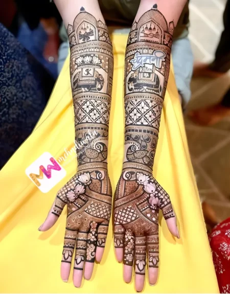 Madhubani-Elephant, Flowers Design