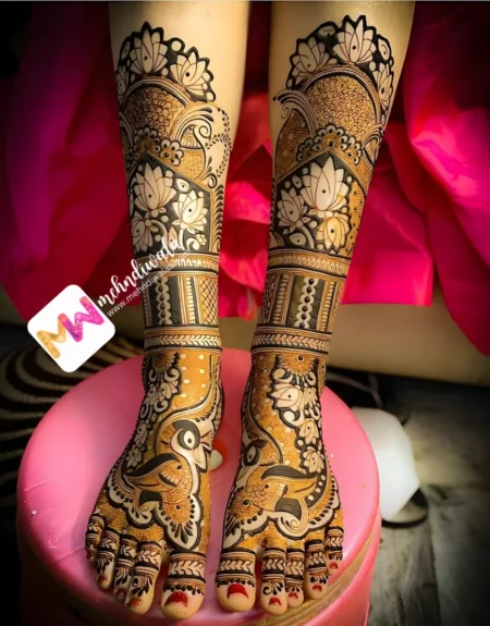 Madhubani-Lotus, Flowers, Bird, Design