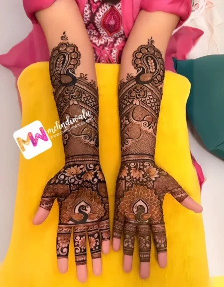 Madhubani-Peacock,Lotus Flowers,Design