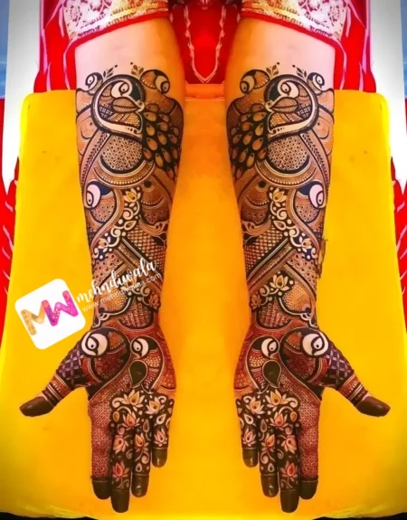 Madhubani-Peacock, Lotus, Design