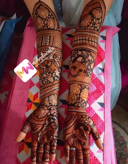 Madhubani-Flowers, Peacock, design