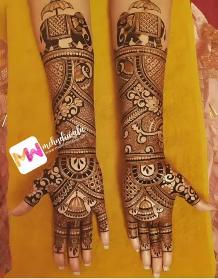 3D-Elephant, Flowers, Leaves, Jhumki, Design