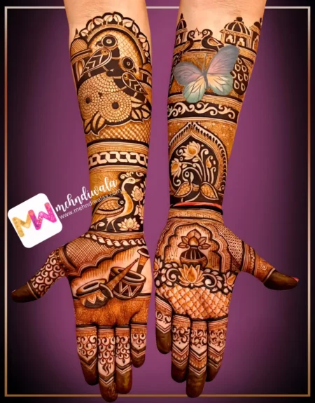Madhubani-Peacock, Flowers,Dhol Shehnai, Kalash, Design