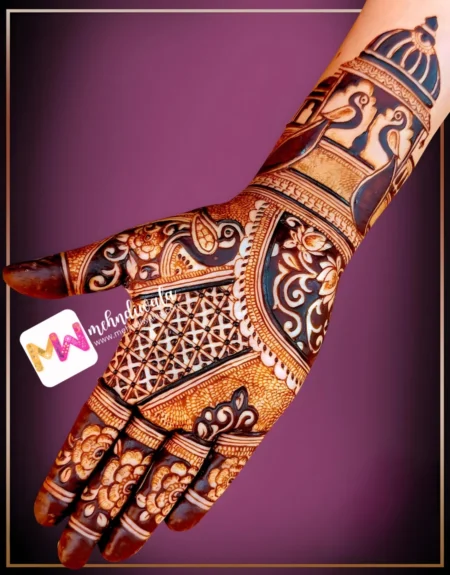 Madhubani-Peacock, Flowers, Checks, Design