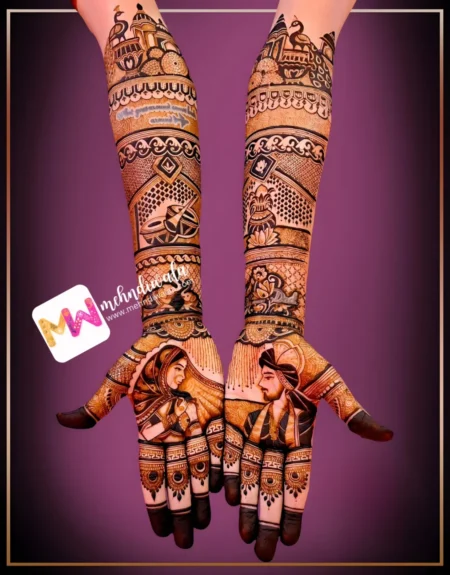 Madhubani,Figure BrideGroom, Peacock, Kalash, Dhol Shehnai Design