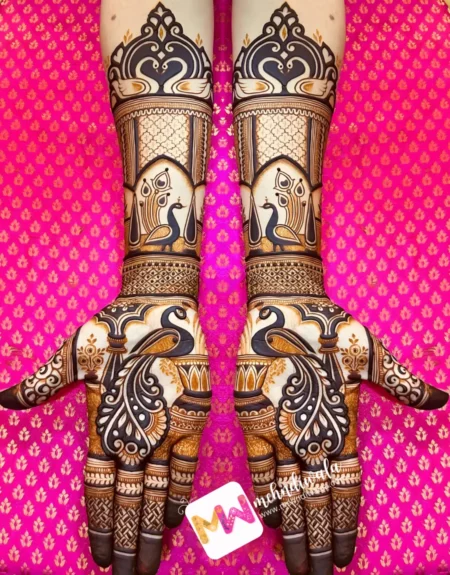 Madhubani-peacock, Checks, Design