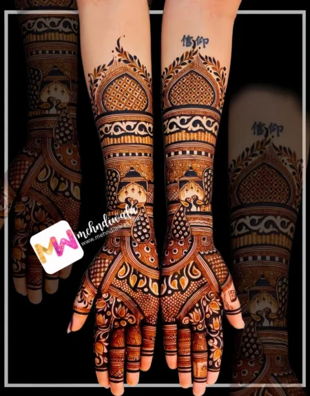 Madhubani- Peacock, Flowers, Leaves, Checks, Design