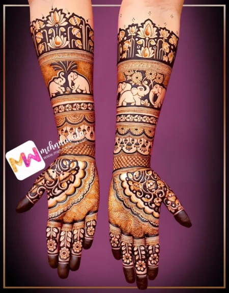 Madhubani-Flowers, Elephant, Jhumki, Leaves, Design