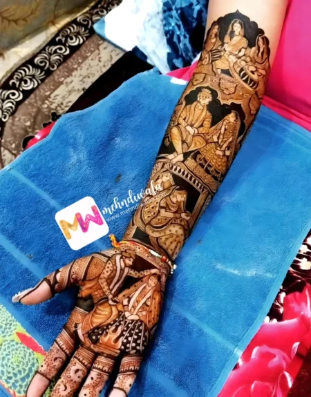 Madhubani-Figures BrideGroom,Dhol Both Hands Design