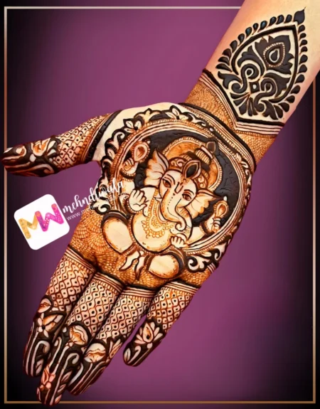 Madhubani-Figure Ganesha,Both Hands Design
