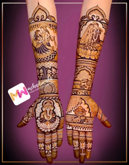 Madhubani-Figure,RadhaKrishna, BrideGroom, Ganesh, Peacock, Flowers, Elephant, Kalash, Dhol Shehnai, Design