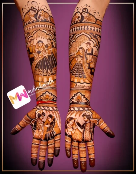 Madhubani- Figure BrideGroom, Elephant, Flowers, Design