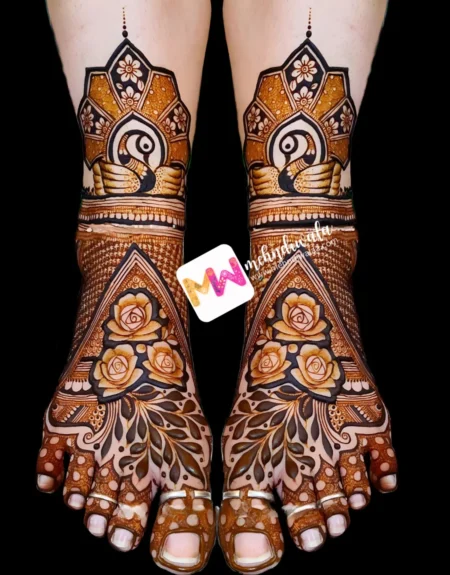 Madhubani- Hans, Flowers, Leaves, Design