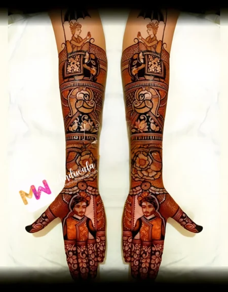 Madhubani- Figure Groom,Elephant, Flowers, Design