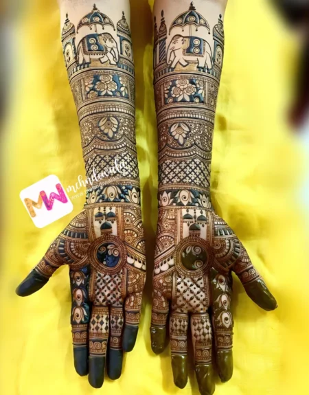 HD- Elephant with Chhatri , Flowers, Jhumki, Checks, Design
