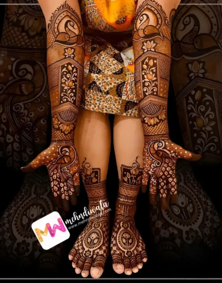 Madhubani- Peacock, Flowers, Checks, Design