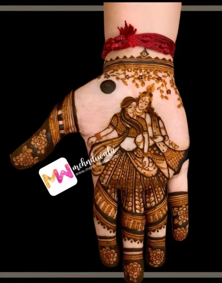 Figure- RadhaKrishna, Leaves, Both Hands, Design