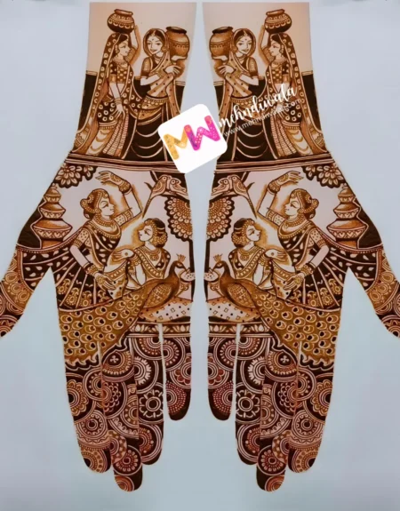 Figure- Womans, Peacock, Matka, Flowers, Bird, Design