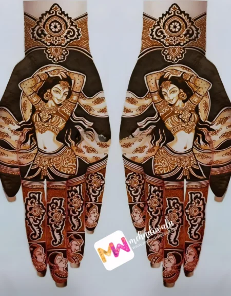Madhubani- Woman Figures, Flowers, Design