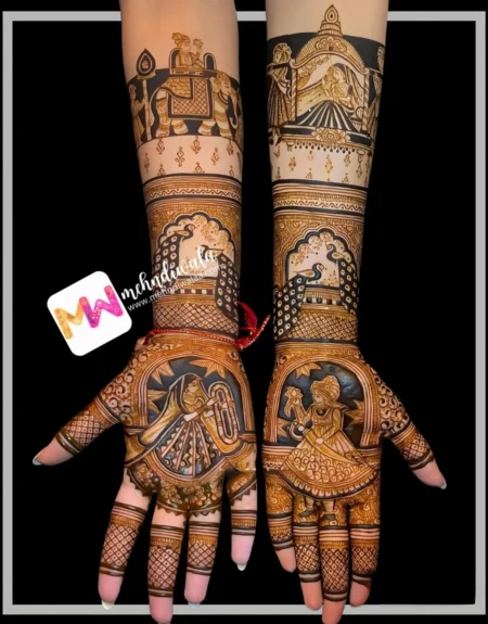 Madhubani- Figure BrideGroom, Elephant, Dolly, Peacock, Design