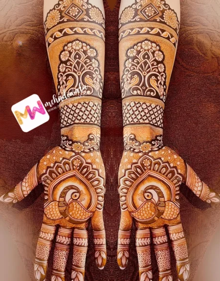 Madhubani- Peacock, Flowers, Checks, Leaves, Design