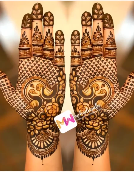 Madhubani- Hans, Flowers, Leaves, Design