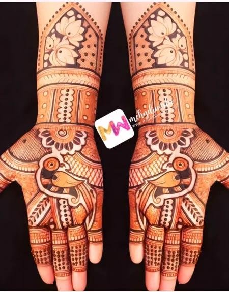 Madhubani- Flowers, Leaves, Bird, Design