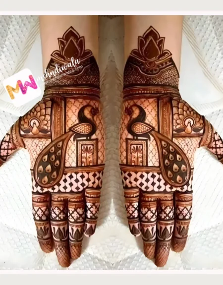Madhubani- Peacock, Lotus Flowers, Design
