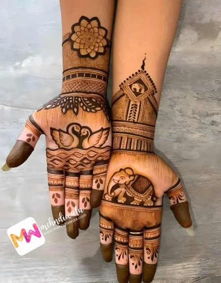 Madhubani- Flowers, Elephant, Hans, Leaves, Design