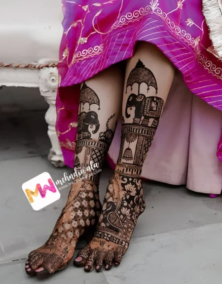 Madhubani- Elephant, Chhatri, Jhumki, Peacock, Flowers, Design