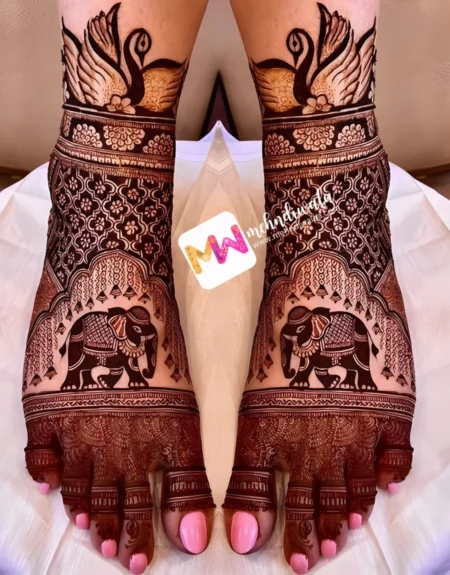 Madhubani- Hans, Elephant, Bell, Checks, Design