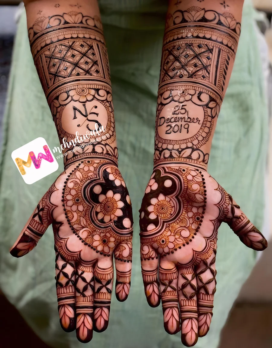 premium-bridal-mehndi-service-mehndi-wala-3d-floral-design-delhi Premium bridal mehndi service by Mehndi Wala featuring 3D floral checks design applied at home in Delhi