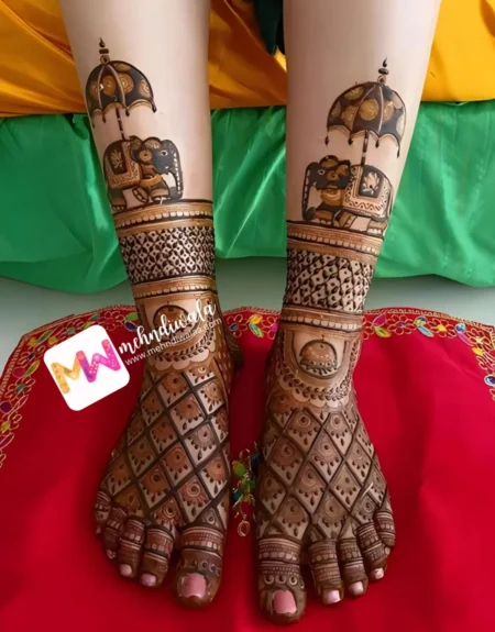 Madhubani- Elephant, Chhatri, Checks, Jhumki, Design